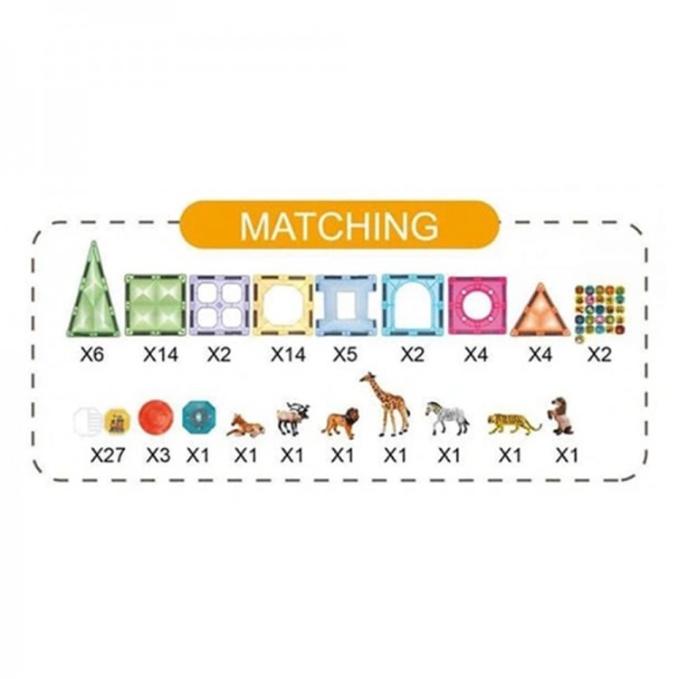 Magnetic Tiles Işıklı Manyetik Yapı Oyunu 89 Parça ışıklı manyetik yapı blokları 89 parça magnetic tiles oyuncak