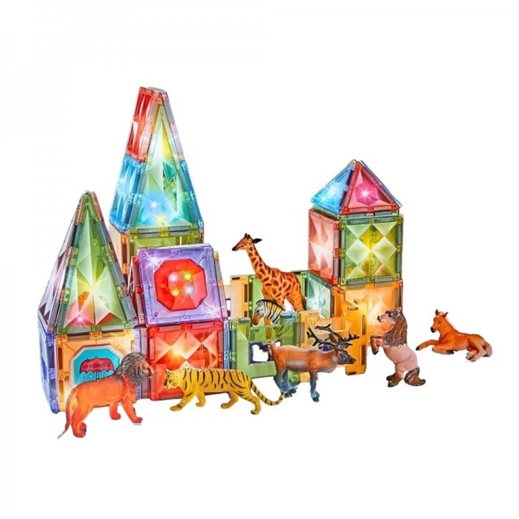Magnetic Tiles Işıklı Manyetik Yapı Oyunu 89 Parça ışıklı manyetik yapı blokları 89 parça magnetic tiles oyuncak
