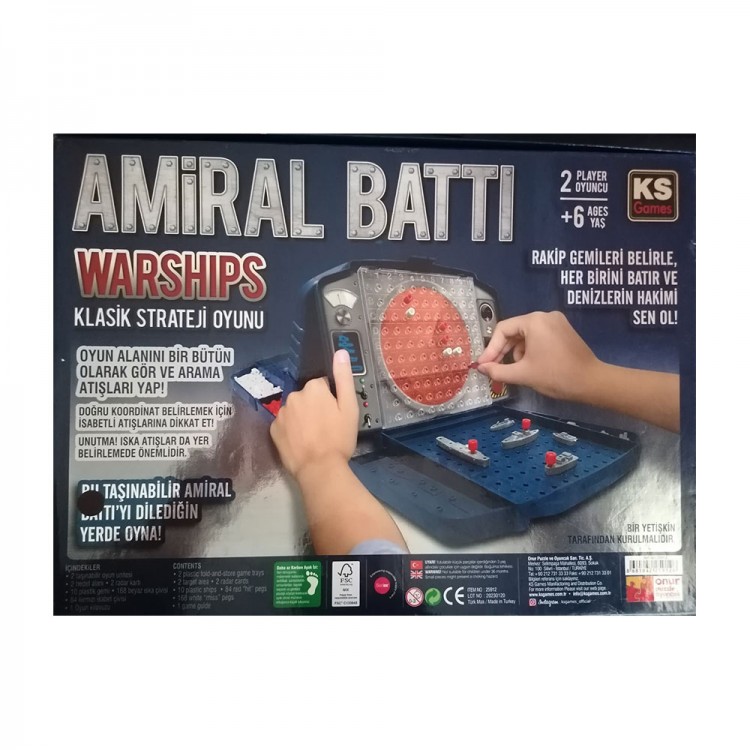 KS Games Amiral Battı Kutu Oyunu KS Games Kutulu Amiral Battı Strateji Oyunu – 2 kişilik klasik kutu oyunu