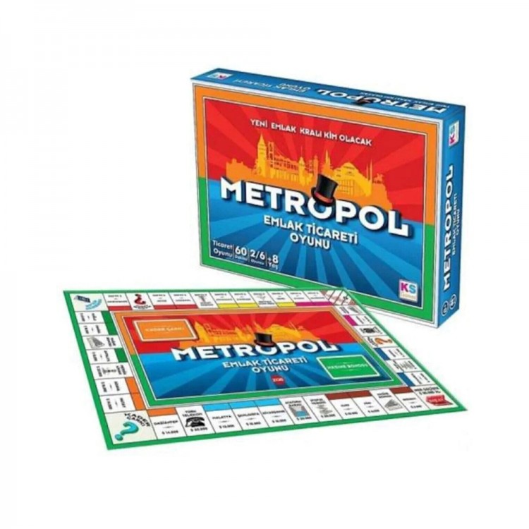 KS Games Metropol Emlak Ticaret Oyunu – Strateji ve Ticaret Oyunu KS Games Metropol Emlak Ticaret Oyunu kutu içeriği ve oyun tahtası