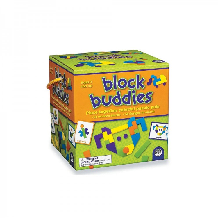 Block Buddies Ahşap Blok Görsel Algı Oyunu Curious&Genius Block Buddies 21 parça ahşap blok zeka oyunu