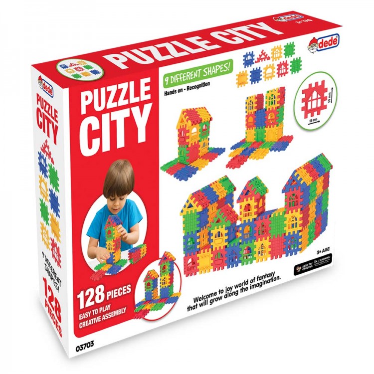 Fen Toys Puzzle City – 128 Parça Renkli Şehir Temalı Yapım Seti Fen Toys Puzzle City 128 Parça Dede Lisanslı Şehir Puzzle Oyunu
