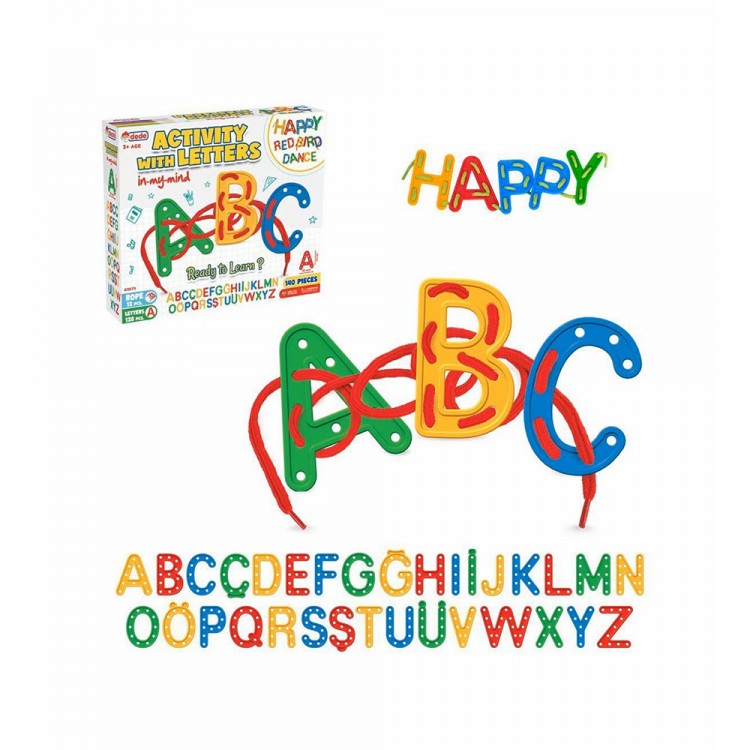 Fen Toys Harf Dizme ve İp Bağlama Oyunu 140 Parça Fen Toys harf dizme ve ip bağlama eğitici oyuncak
