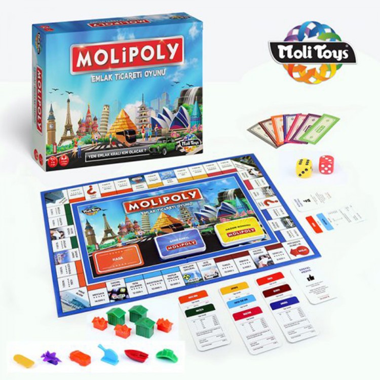 Molitoys Molipoly Emlak Ticareti Strateji Oyunu Molipoly emlak ticareti oyunu kutu içeriği