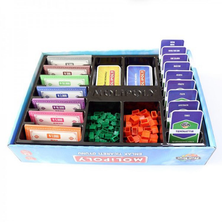 Molitoys Molipoly Emlak Ticareti Strateji Oyunu Molipoly emlak ticareti oyunu kutu içeriği