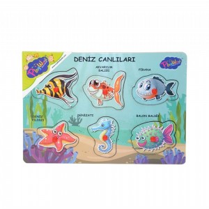 PlayWood Ahşap Tutmalı Deniz Canlıları Puzzle (3+ Yaş) PlayWood Ahşap Tutmalı Deniz Canlıları Puzzle (3+ Yaş)