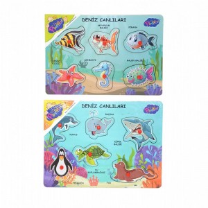 PlayWood Ahşap Tutmalı Deniz Canlıları Puzzle (3+ Yaş) PlayWood Ahşap Tutmalı Deniz Canlıları Puzzle (3+ Yaş)