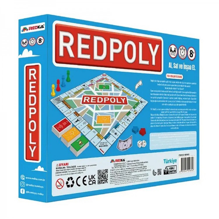 Redka Redpoly – Emlak Ticaret Temalı Strateji Oyunu Redka Redpoly kutu oyunu, eğlenceli strateji ve emlak temalı oyun