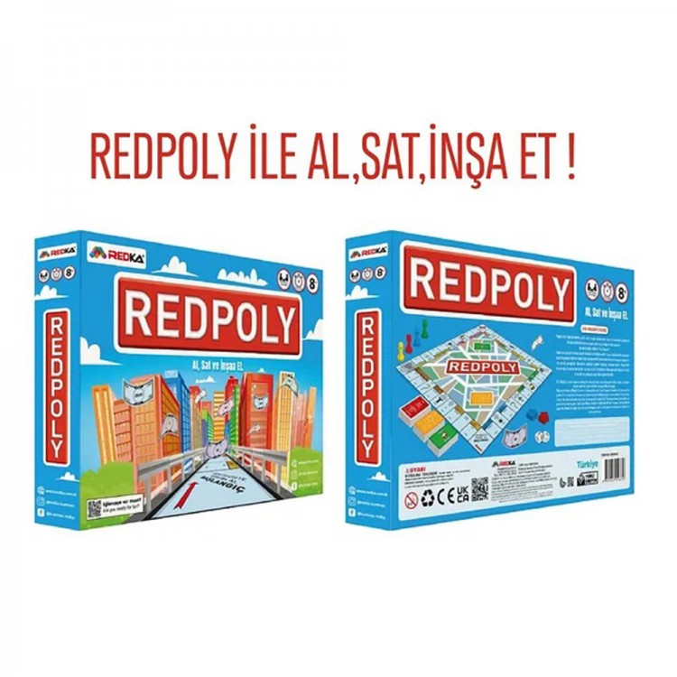 Redka Redpoly – Emlak Ticaret Temalı Strateji Oyunu Redka Redpoly kutu oyunu, eğlenceli strateji ve emlak temalı oyun