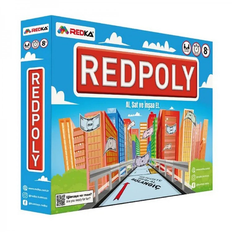 Redka Redpoly – Emlak Ticaret Temalı Strateji Oyunu Redka Redpoly kutu oyunu, eğlenceli strateji ve emlak temalı oyun